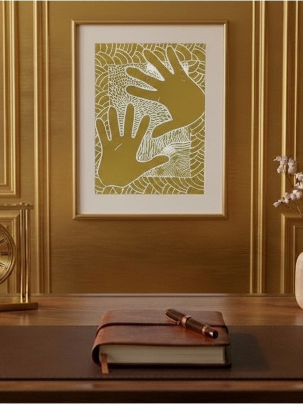 Gold Hands With Textures Print 5x7